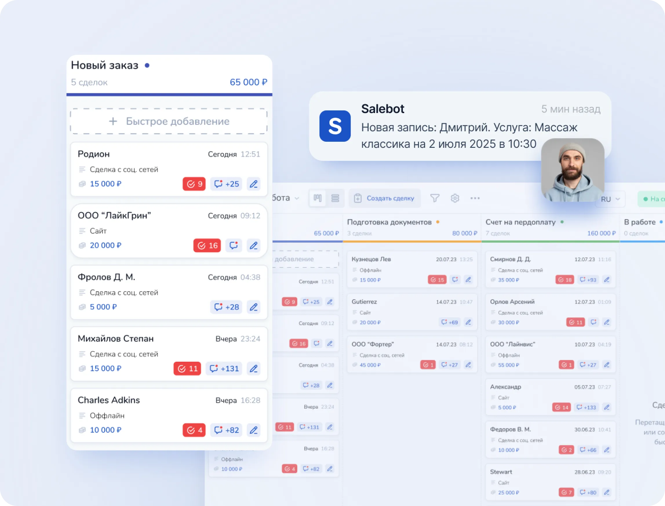 Распределение по спискам